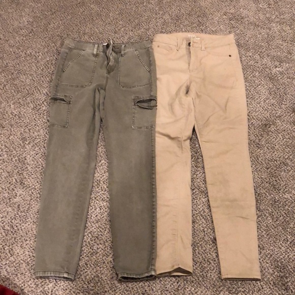 Lot of 2 Khaki Pants Skinny Cut - Picture 1 of 1